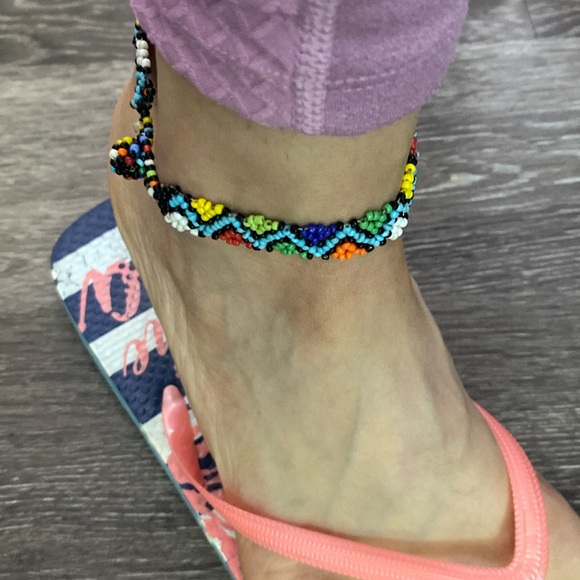 Beaded colourful tribal? anklet / bracelet - Picture 3 of 12